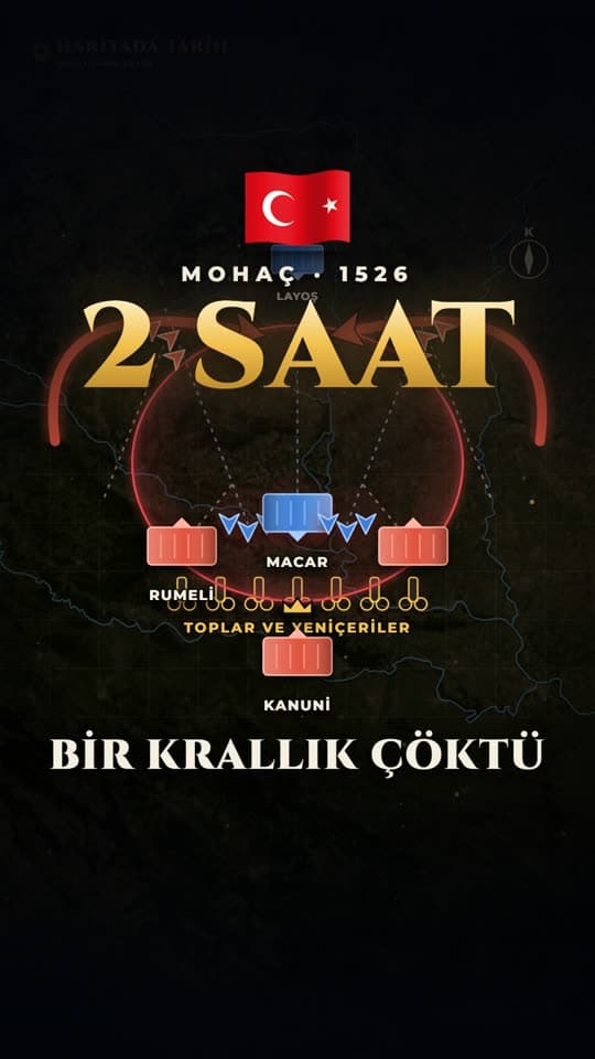 Mohaç Meydan Muharebesi 1526: bir krallık iki saatte nasıl çöktü. Motif · @haritada.tarih ile üretilen videodan bir kare.