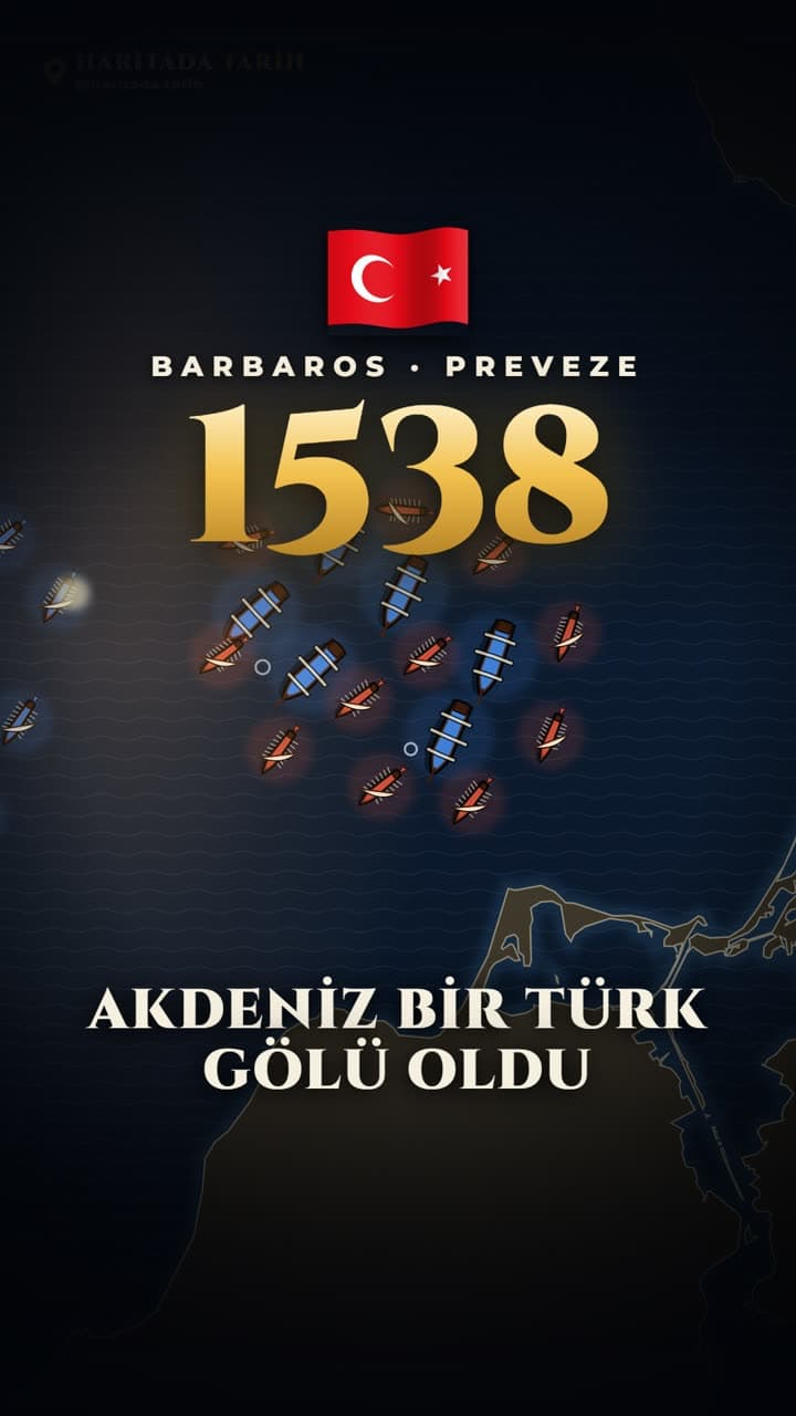 Preveze Deniz Savaşı 1538: Barbaros Hayreddin birleşik Avrupa donanmasını nasıl yendi. Motif · @haritada.tarih ile üretilen videodan bir kare.