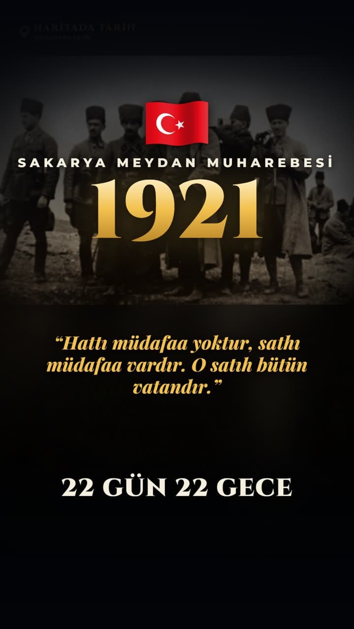 Sakarya Meydan Muharebesi 1921: Ankara'ya 50 kilometre kala kazanılan savaş. Motif · @haritada.tarih ile üretilen videodan bir kare.