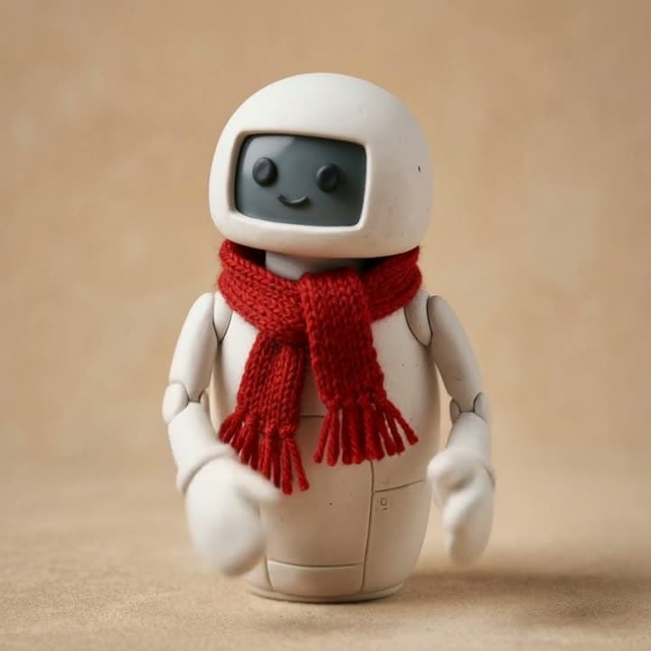 Kil robot karakter, referans videodaki kadının el ve kol hareketlerini yapıyor (yüz değiştirme yok, yalnız… Kling 3.0 Motion Control Pro ile üretilen videodan bir kare.
