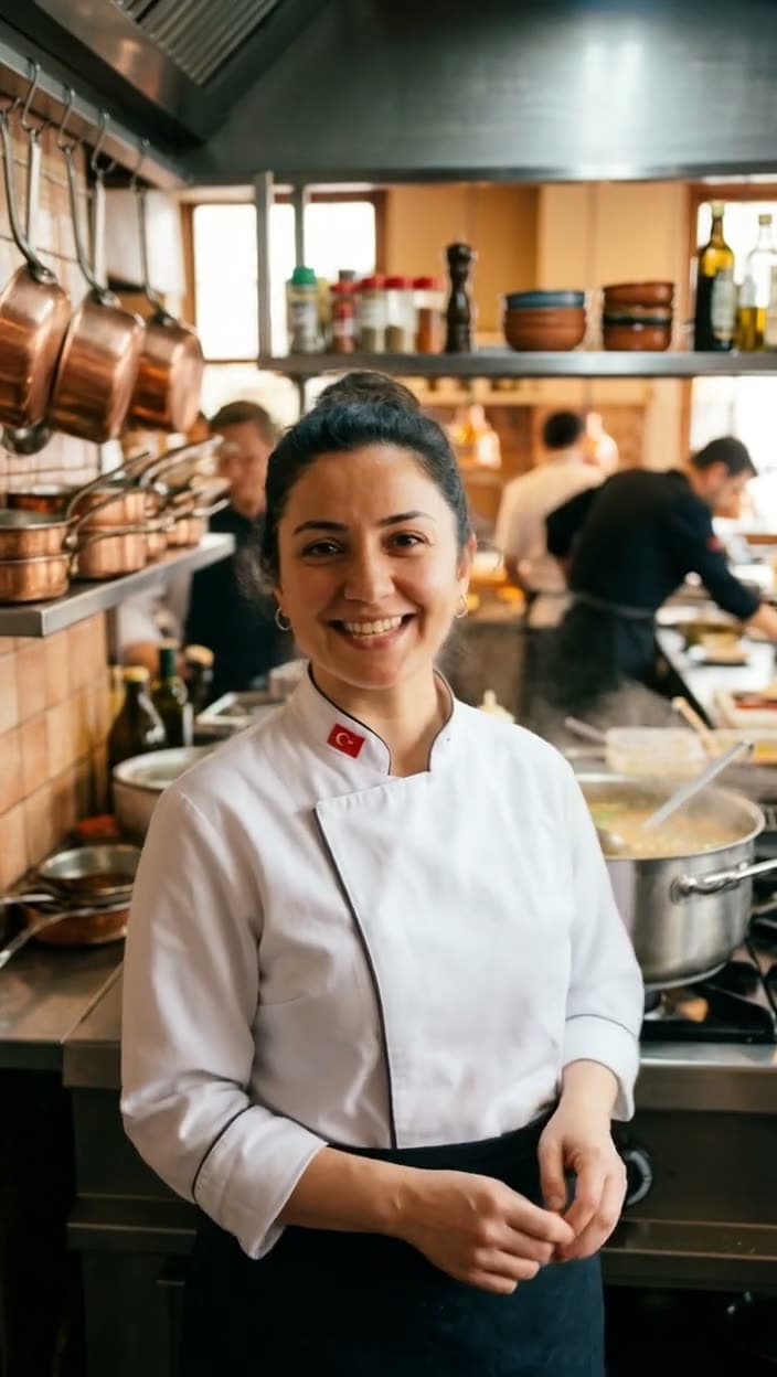 Restoranın aşçısı tarifini anlatıyor. OmniHuman 1.5 ile üretilen videodan bir kare.