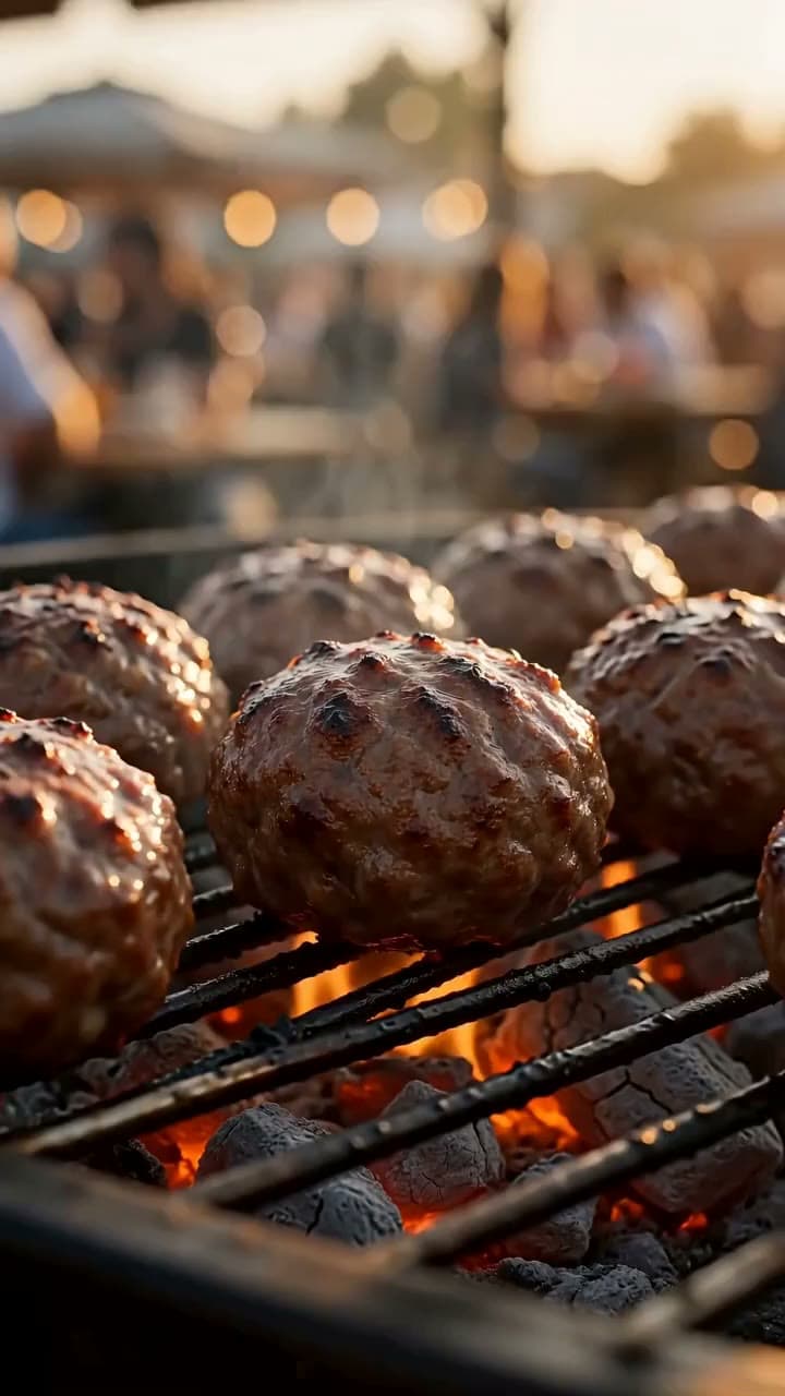 Mangalda köfte: kömür ateşi, duman ve cızırtı. Seedance 2.0 ile üretilen videodan bir kare.