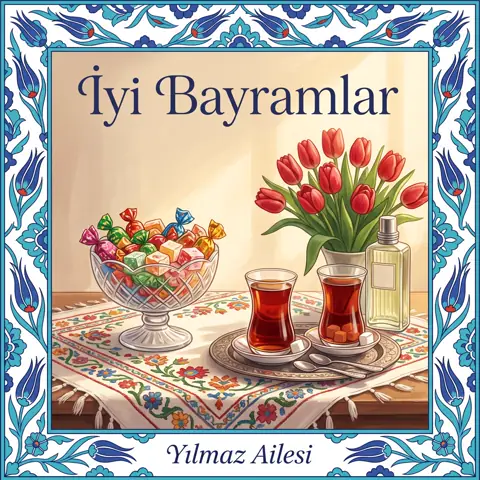 Bayram tebrik kartı örneği