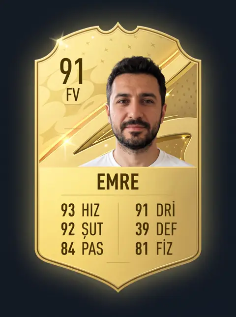 Altın futbolcu kartın örneği