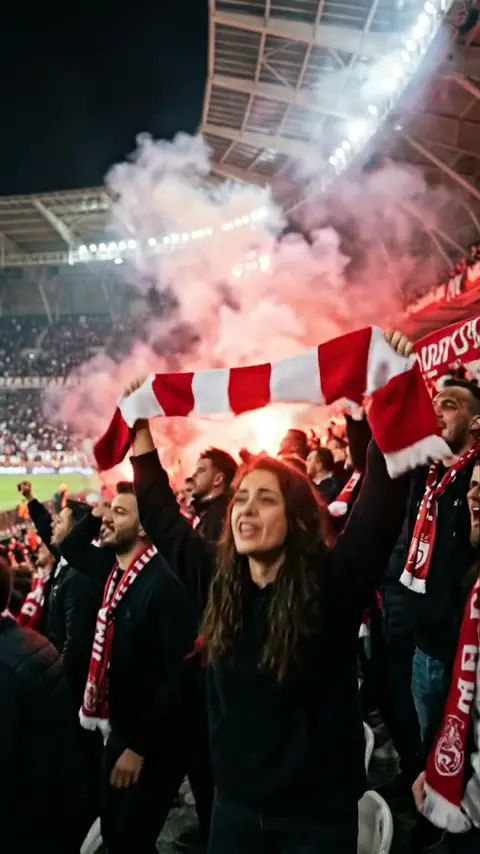 Tribünde meşale şov örneği